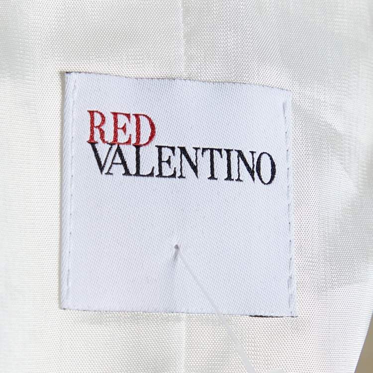 Pre Owned Red Valentino White Tweed Single Breasted Coat M