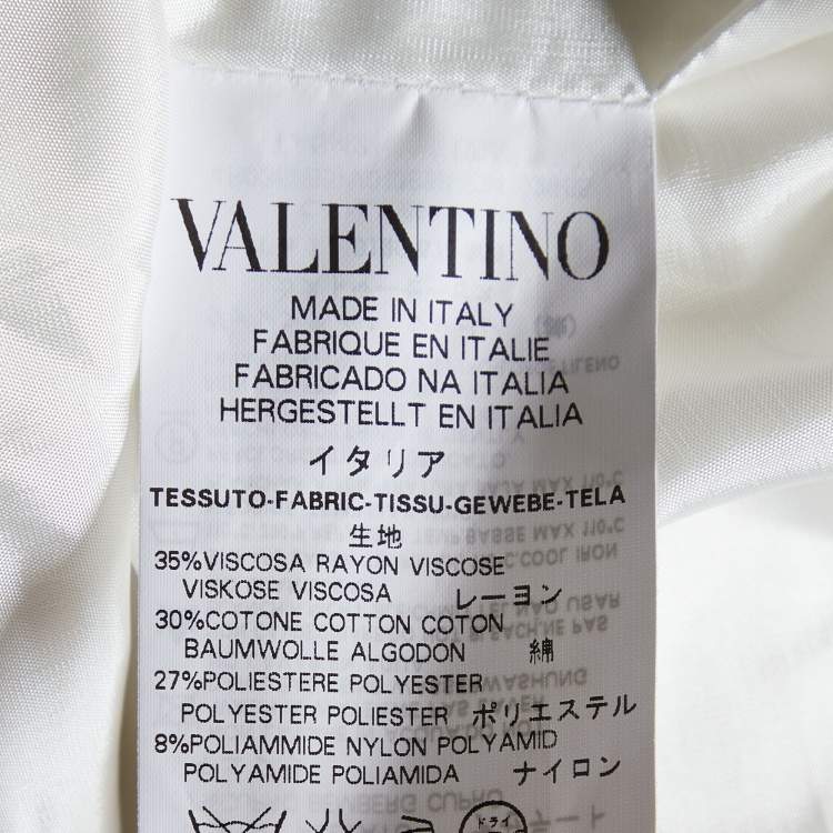 Pre Owned Red Valentino White Tweed Single Breasted Coat M