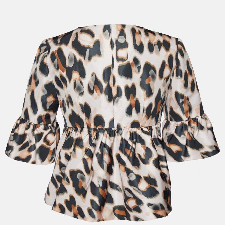 Pre Owned RED Valentino Pale Pink Leopard Print Lightweight Jacket S