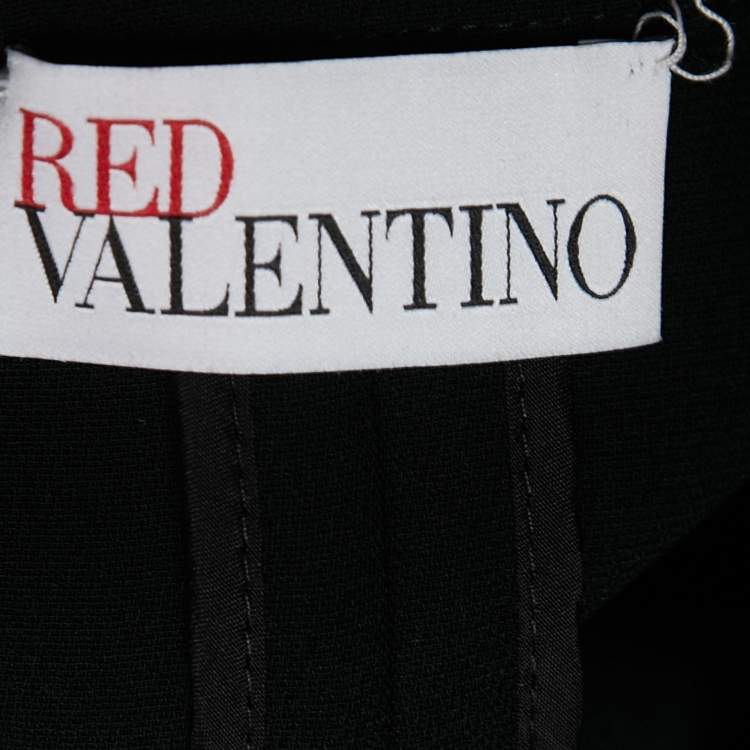 Pre Owned RED Valentino Black Crepe Stitch Detail Oversized Jacket M