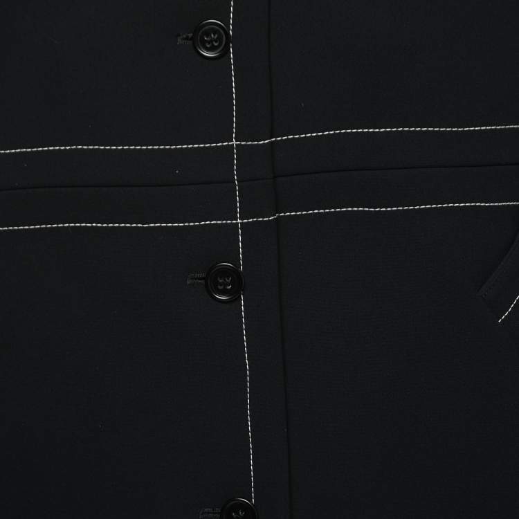 Pre Owned RED Valentino Black Crepe Stitch Detail Oversized Jacket M