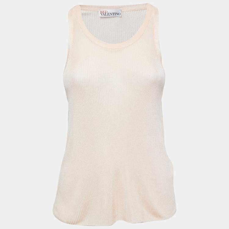 Pre Owned RED Valentino Light Orange Knit Tank Top S
