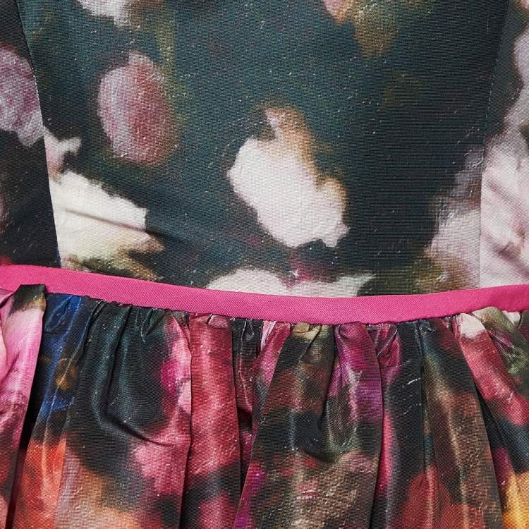 Pre Owned RED Valentino Multicolor Printed Synthetic Sleeveless Midi Dress S