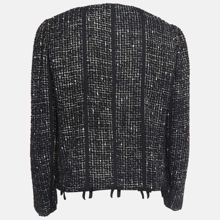 Pre Owned RED Valentino Black Tweed Button Front Jacket L