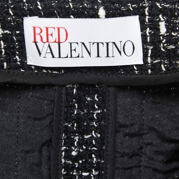 Pre Owned RED Valentino Black Tweed Button Front Jacket L