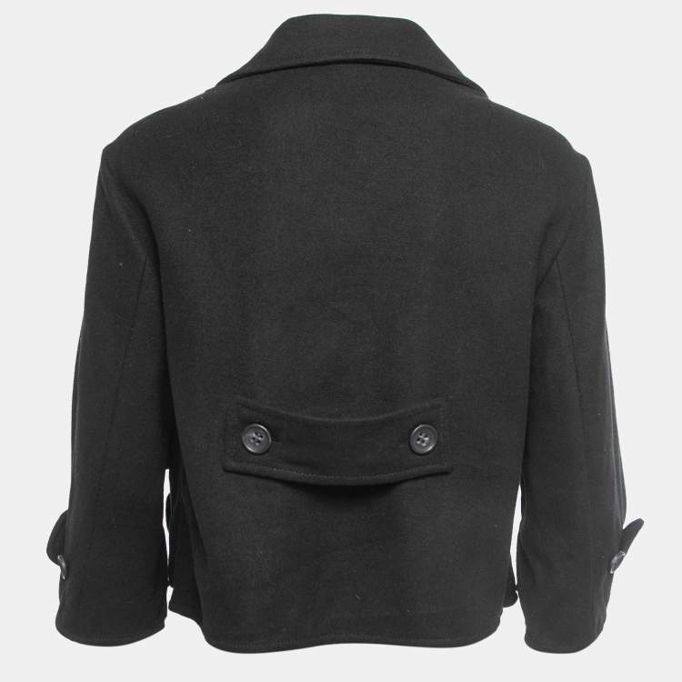 Pre Owned RED Valentino Black Wool Single Breasted Cropped Jacket S