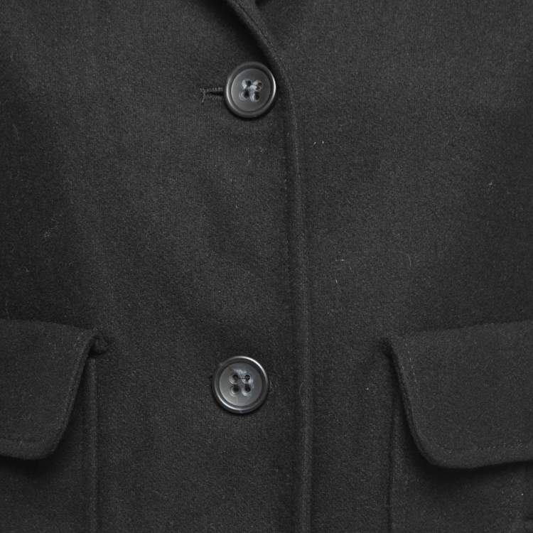Pre Owned RED Valentino Black Wool Single Breasted Cropped Jacket S