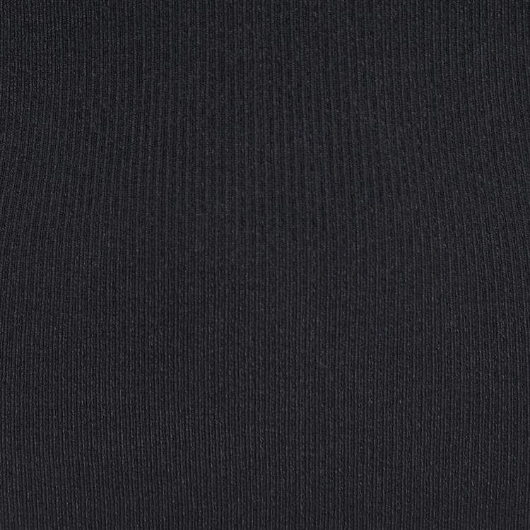 Pre Owned RED Valentino Black Ribbed Knit Button Detail Top S