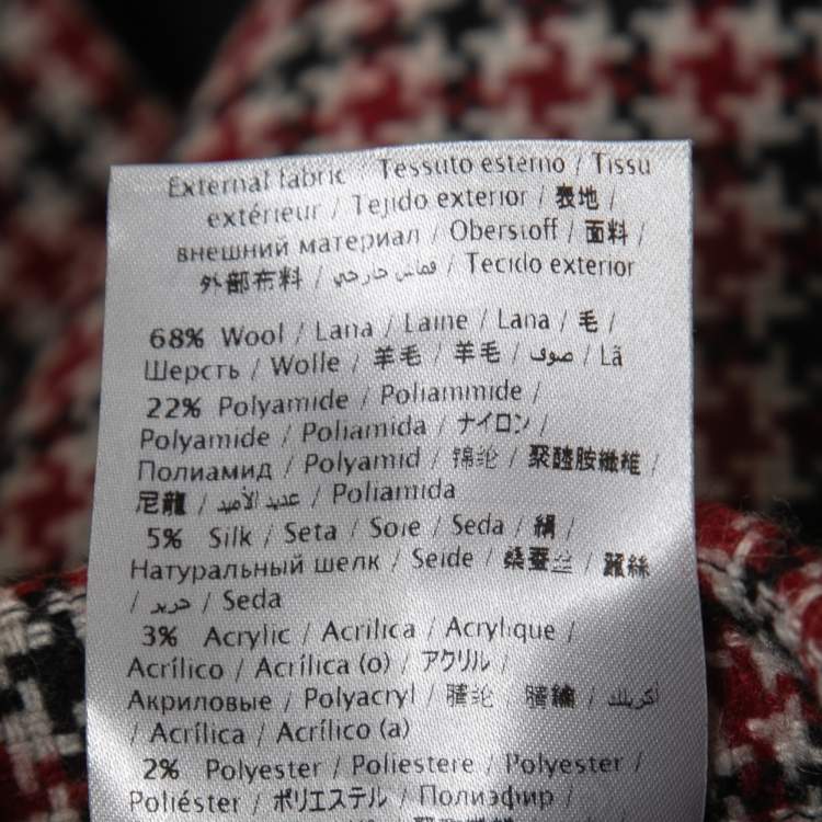 Pre Owned RED Valentino Black/Red Patterned Wool Mini Skirt S
