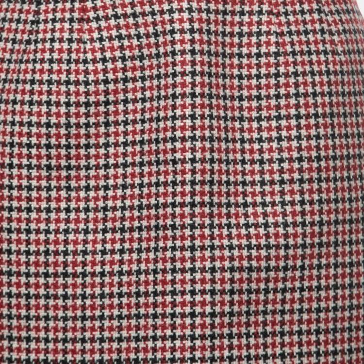 Pre Owned RED Valentino Black/Red Patterned Wool Mini Skirt S