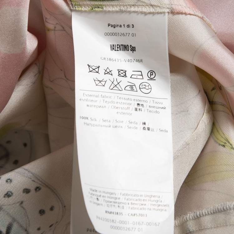 Pre Owned RED Valentino White Printed Silk Button Back Sleeveless Top M