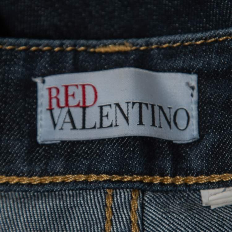 Pre Owned RED Valentino Navy Blue Denim Skinny Jeans M