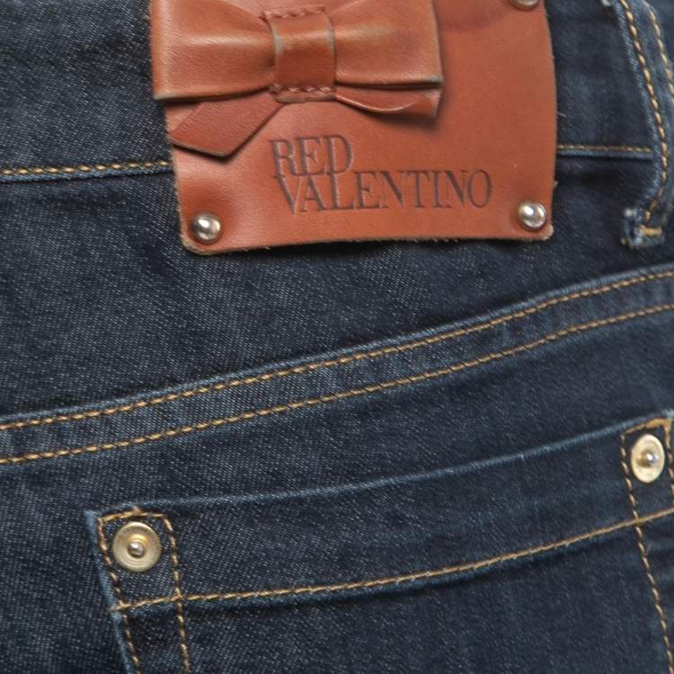 Pre Owned RED Valentino Navy Blue Denim Skinny Jeans M