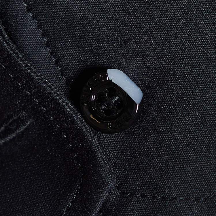 Pre Owned RED Valentino Black Cotton & Nylon Trim Bow Detail Shirt M