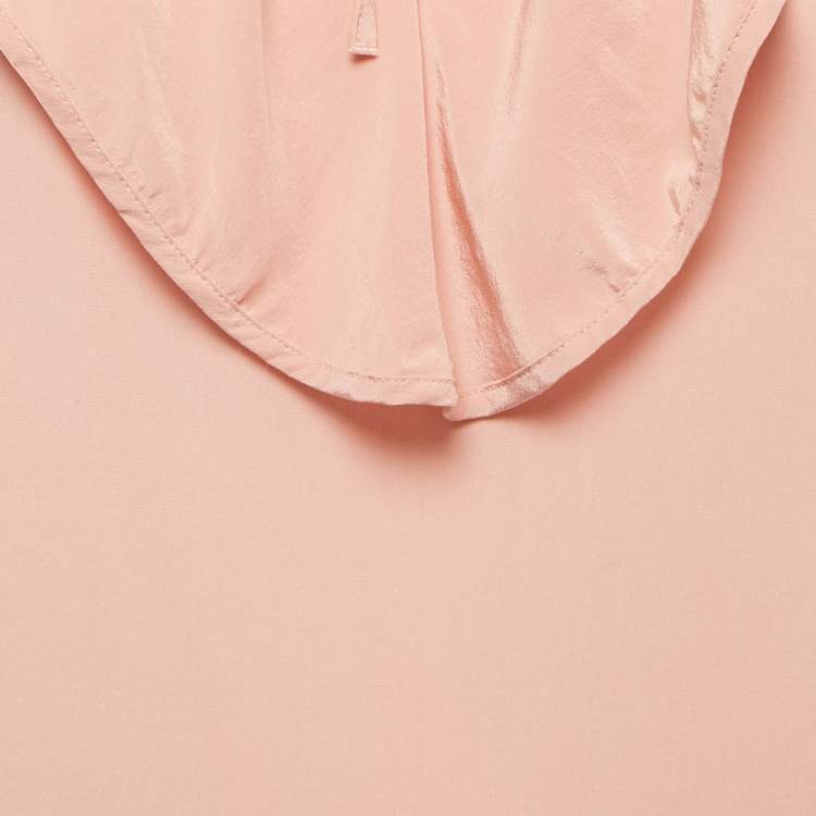Pre Owned RED Valentino Dusty Pink Silk Neck Tie Detail Long Sleeve Blouse M