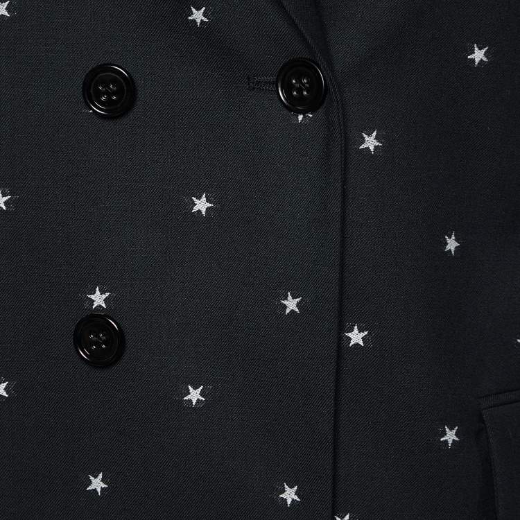 Pre Owned RED Valentino Black Star Jacquard Wool Suit S