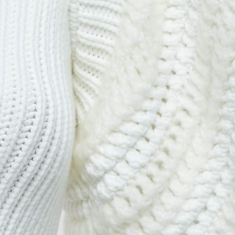 Pre Owned RED Valentino White Crochet Knit Flutter Sleeve Crop Top XS