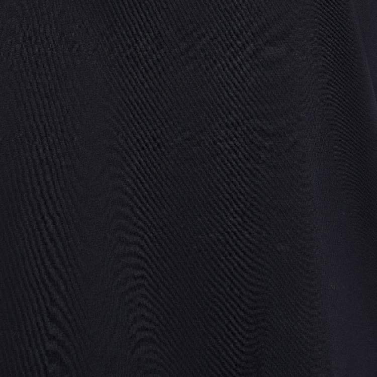Pre Owned RED Valentino Black Cotton Knit & Embroidered Tulle Hem Top L