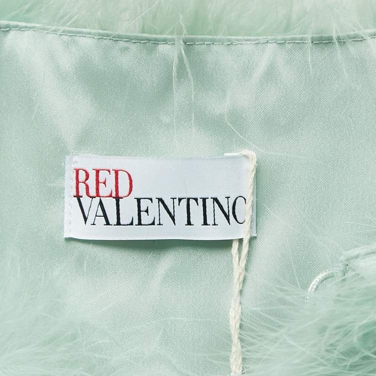Pre Owned RED Valentino Pastel Green Feathered Waistcoat S