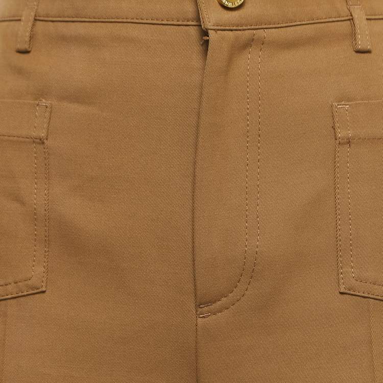 Pre Owned RED Valentino Brown Cotton Blend Wide Leg Trousers M