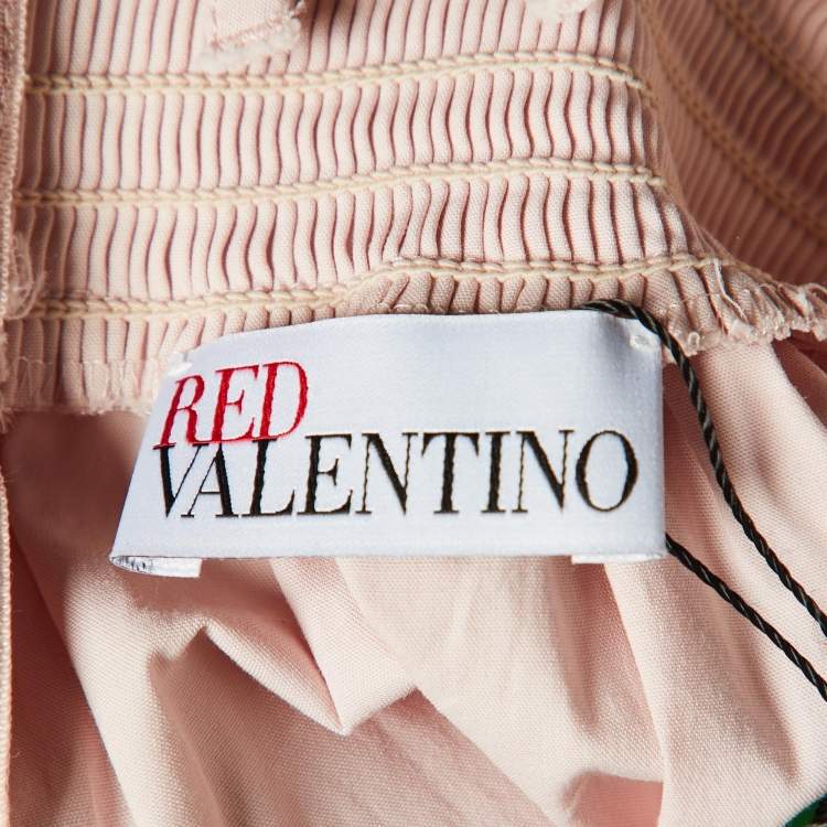 Pre Owned RED Valentino Light Pink Cotton Strappy Mini Dress XS