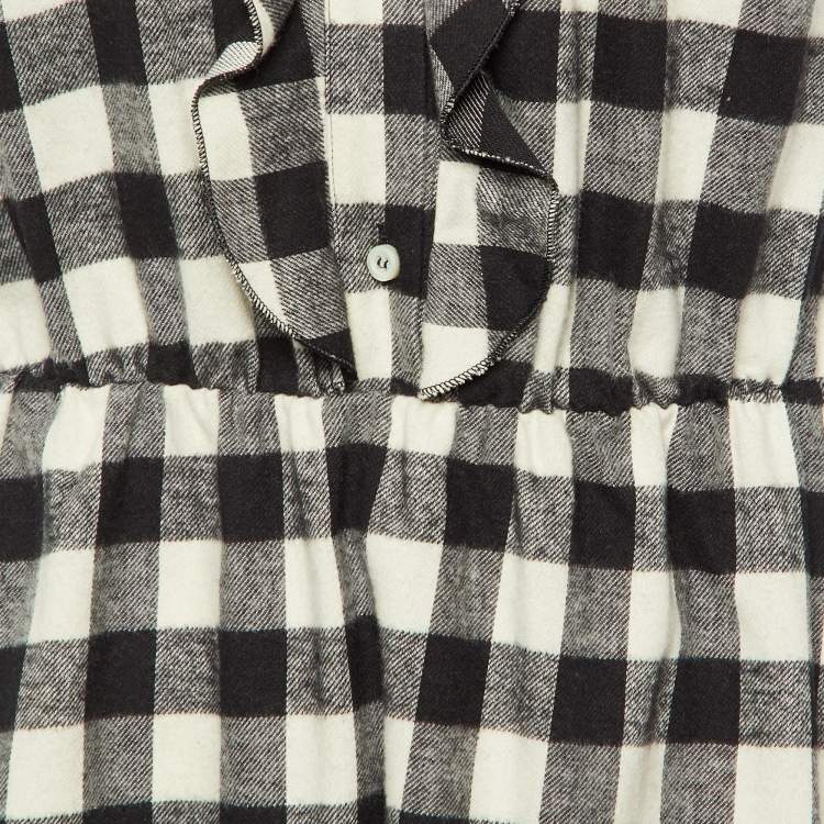 Pre Owned RED Valentino Black checked Cotton Sleeveless Mini Shirt Dress M