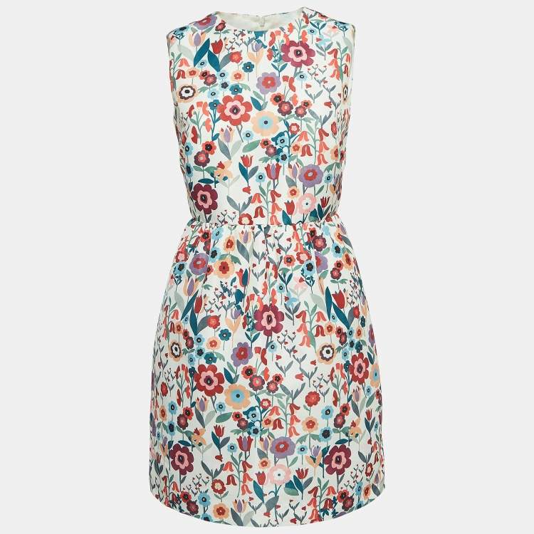 Red Valentino Multicolor Floral Print Synthetic Sleeveless Mini