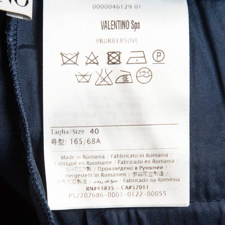 Pre Owned RED Valentino Navy Blue Cotton Frill Detail Culottes S