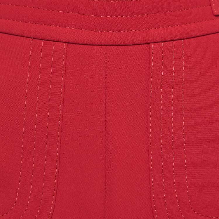 Pre Owned RED Valentino Red Crepe Mini Skirt S