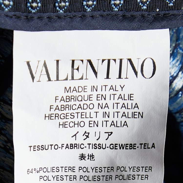Pre Owned RED Valentino Black Motif Pattern Cotton Blend Ruffled Jacket S