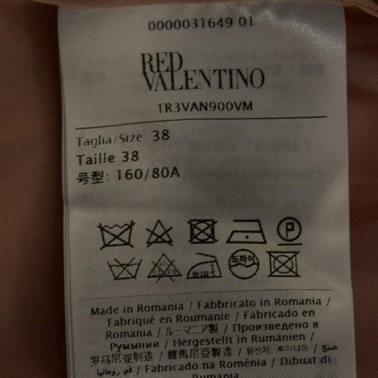 Pre Owned RED Valentino Pink Stretch Crepe Belted Sheath Mini Dress S