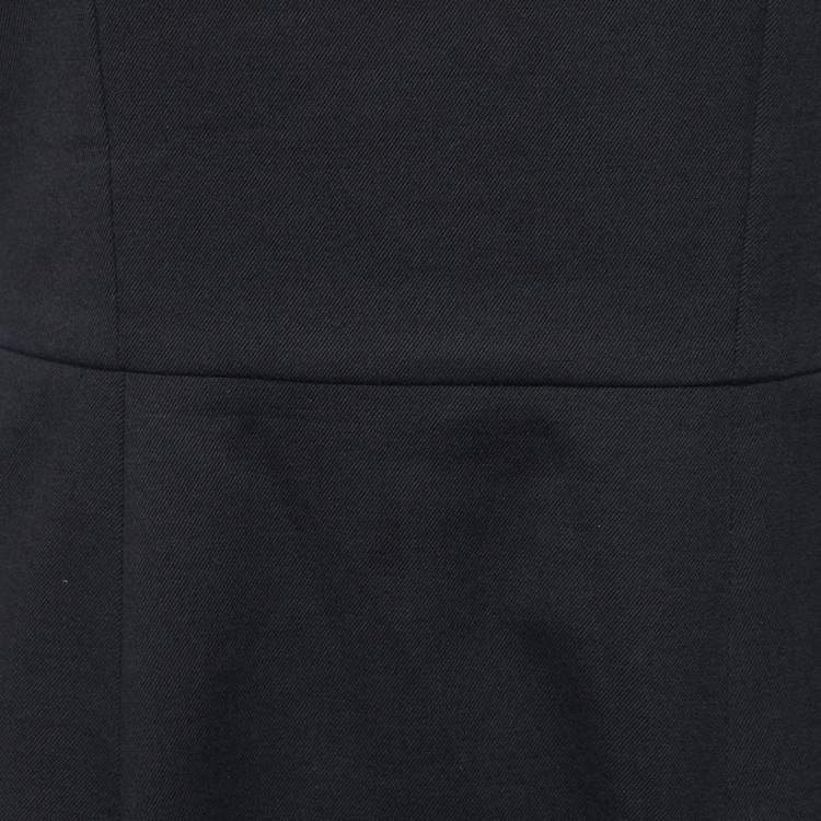 Pre Owned RED Valentino Black Cotton & Wool Flared Midi Dress S