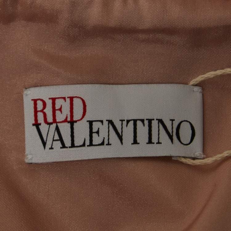 Pre Owned RED Valentino Multicolor Striped Satin Midi Dress M