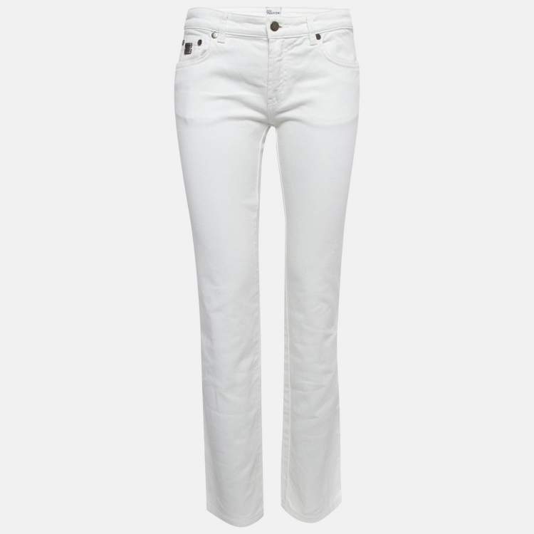 Pre Owned RED Valentino White Denim Straight Leg Jeans M Waist 28"