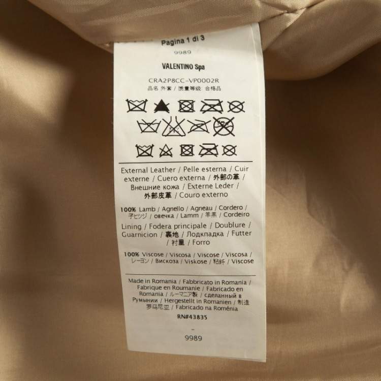 Pre Owned RED Valentino Cream Peplum Leather Jacket S