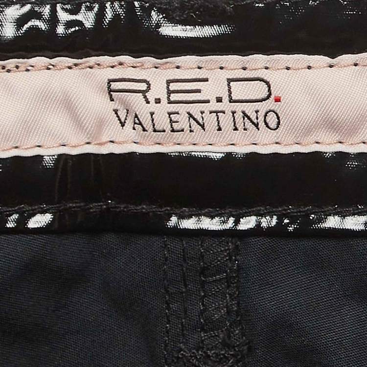 Pre Owned RED Valentino Black Synthetic Detailed Pocket Trouser M