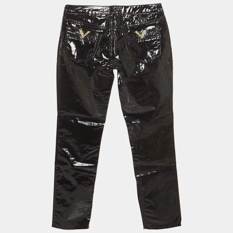 Pre Owned RED Valentino Black Synthetic Detailed Pocket Trouser M