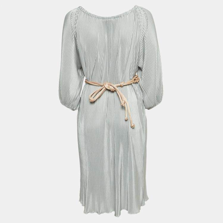 Pre Owned RED Valentino Metallic Crepe Plisse Short Dress M