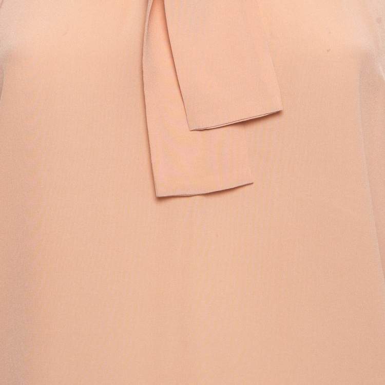 Pre Owned RED Valentino Pink Tulle Trim Chiffon Blouse M