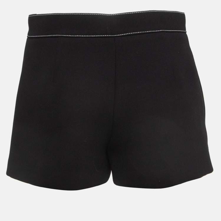 Pre Owned RED Valentino Black Crepe Scallop Skirt Effect Shorts M
