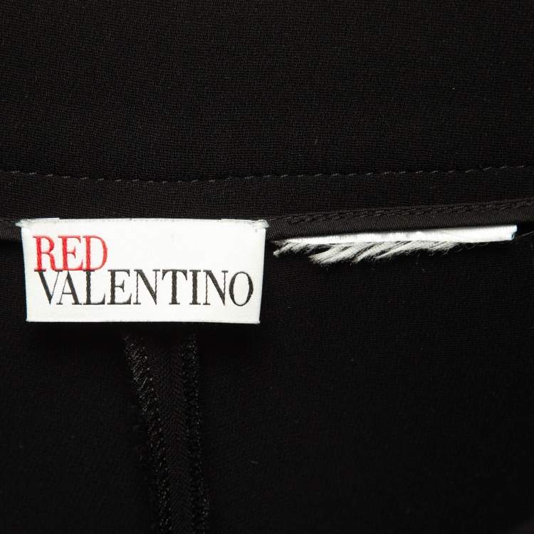 Pre Owned RED Valentino Black Crepe Scallop Skirt Effect Shorts M