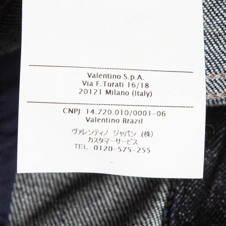 Pre Owned RED Valentino Dark Blue Denim Fringed Shorts S