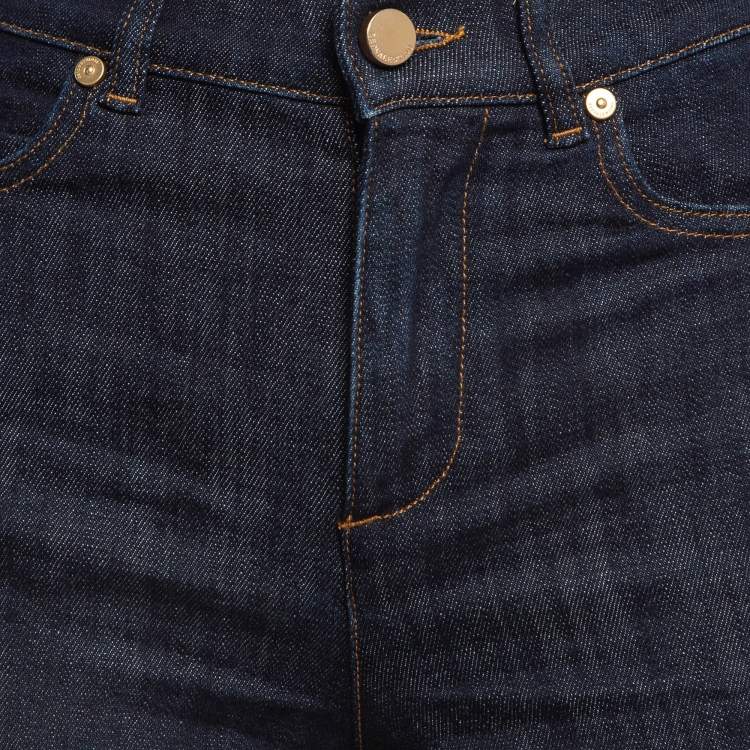 Pre Owned RED Valentino Dark Blue Denim Fringed Shorts S