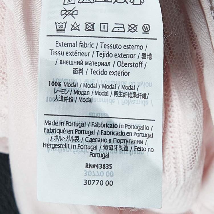 Pre Owned RED Valentino Pink Tulle Sleeve Jersey T-Shirt L