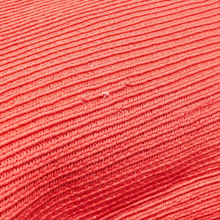Pre Owned RED Valentino Coral Orange Raffia and Lace Bow Chain Bag