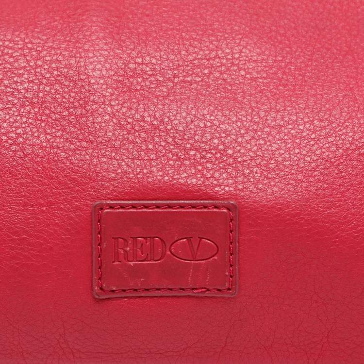 Pre Owned RED Valentino Red Leather Bow Flap Shoulder Bag