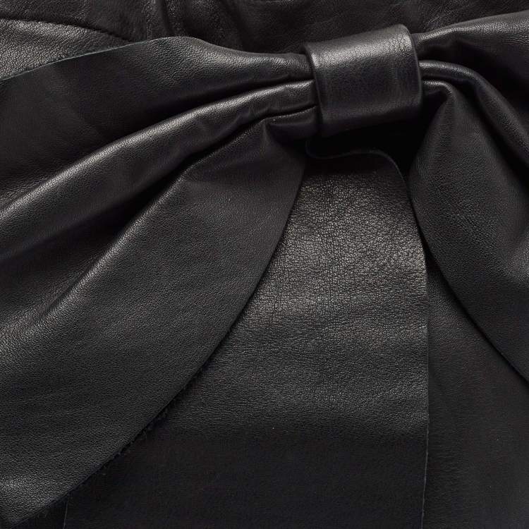 Pre Owned RED Valentino Black Leather Bow Tote