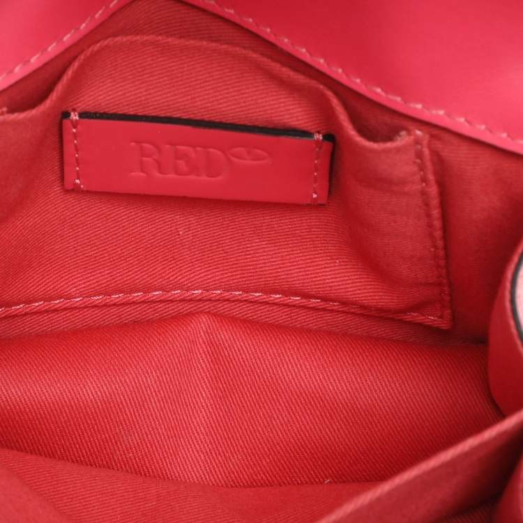Pre Owned RED Valentino Red Patent Leather Bow Clutch Bag