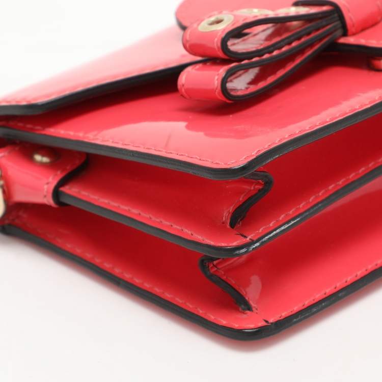 Pre Owned RED Valentino Red Patent Leather Bow Clutch Bag