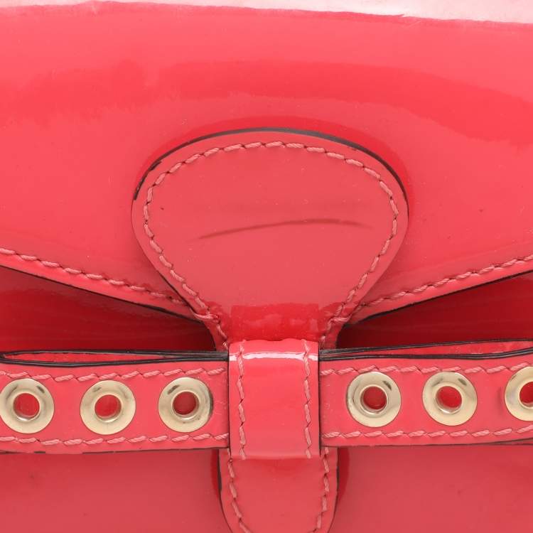 Pre Owned RED Valentino Red Patent Leather Bow Clutch Bag